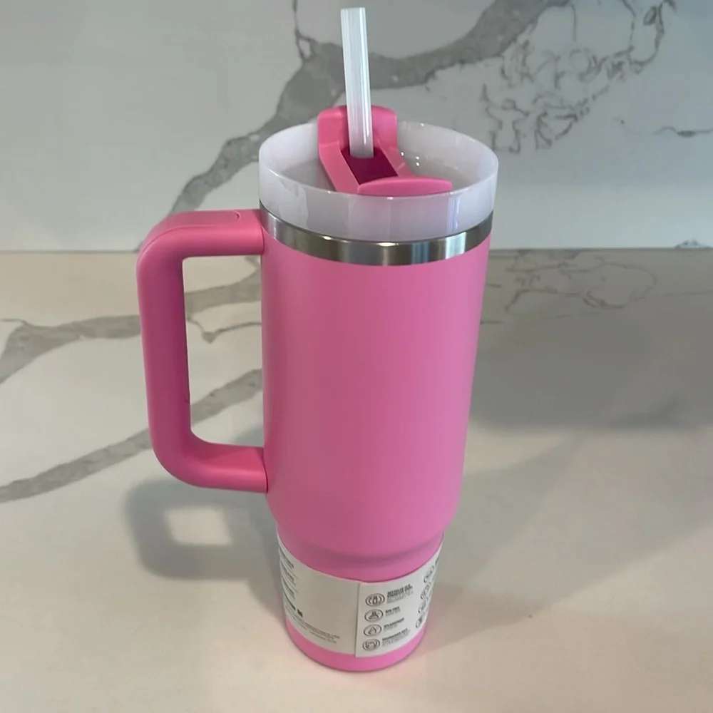 Stanley - 30 oz. PEONY (hot pink) Quencher H2.0 Flowstate Tumbler w/Handle - NWT